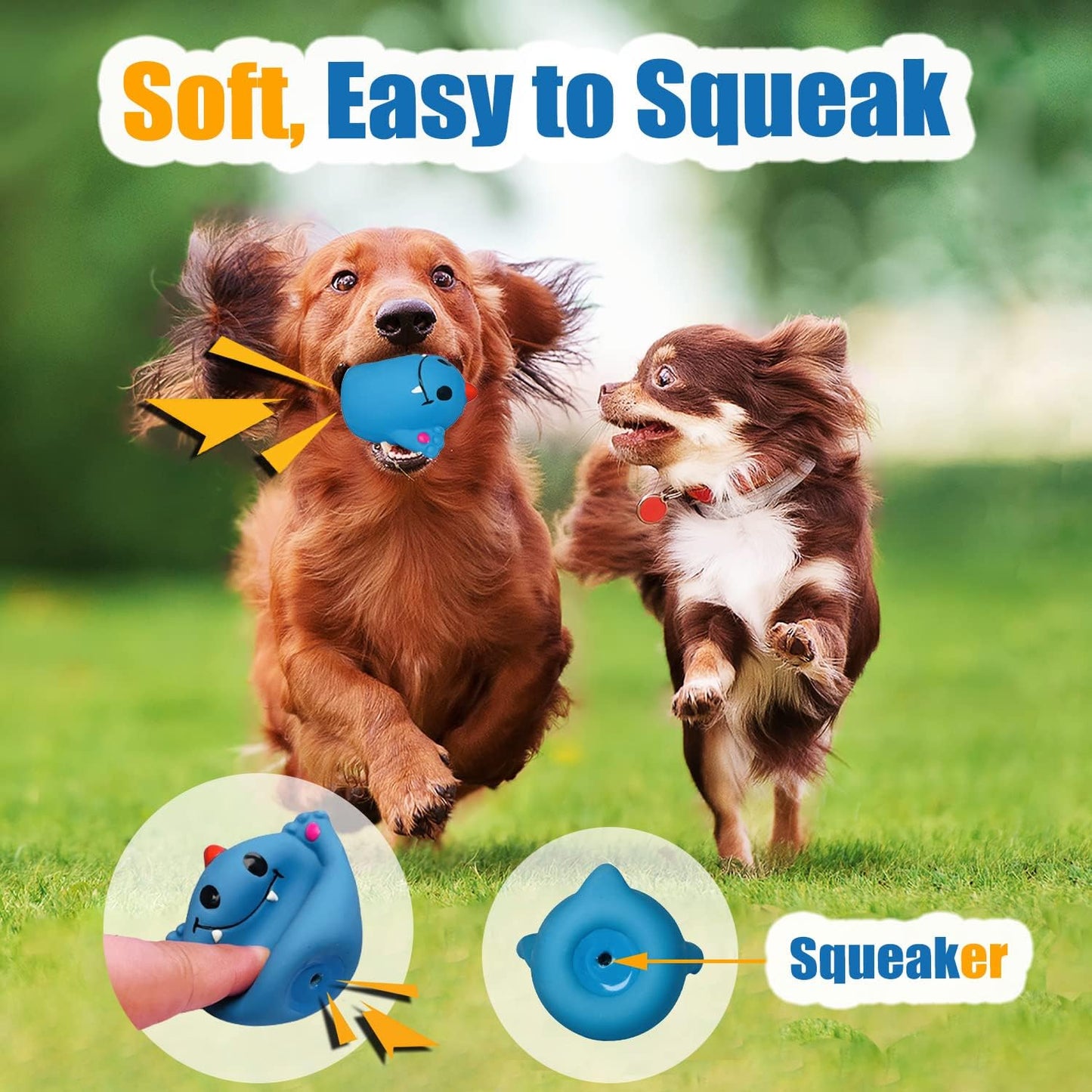 Squeaky Dog Toys for Small Dogs and Medium Breeds, Puppy Small Dog Toys Squeaky Dog Balls 6pcs for Mini, Small, Medium Breeds