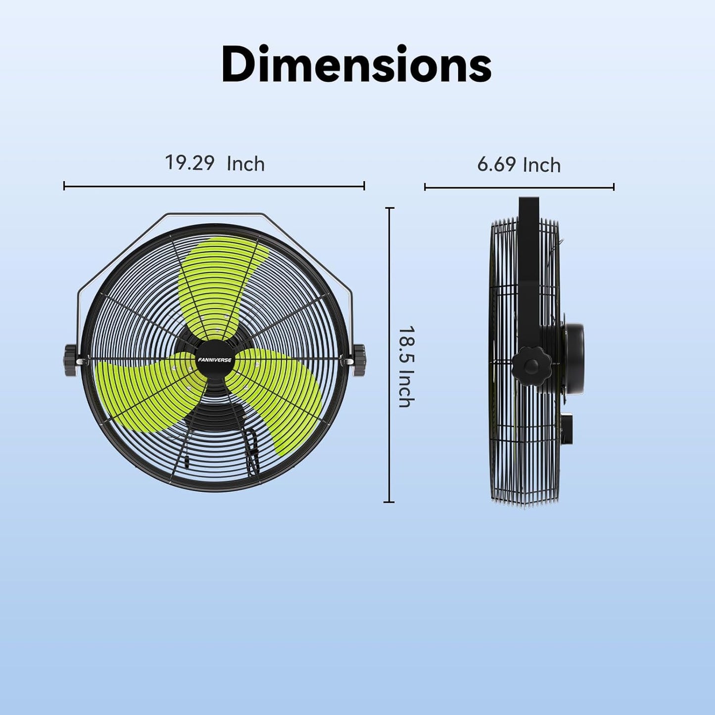 14 Inch Wall Fan Pro Series - Waterproof Motor High Velocity Wall Mount Fans for Commercial, Residential, Warehouse, Covered Patio, Shop, Garage, Barn 3 Speed 3000 CFM UL Safety Listed
