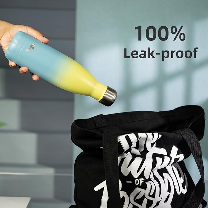 Insulated Water Bottles,12 oz Double Wall Stainless Steel Vacumm Metal Flask for Sports Travel,Sandy Beach