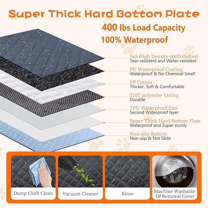 Paw Jamboree Dog Car Seat Cover for Back Seat Extender Pet Cover for Dogs Hammock for Hard Bottom Car Backseat Cover for Dogs in Car