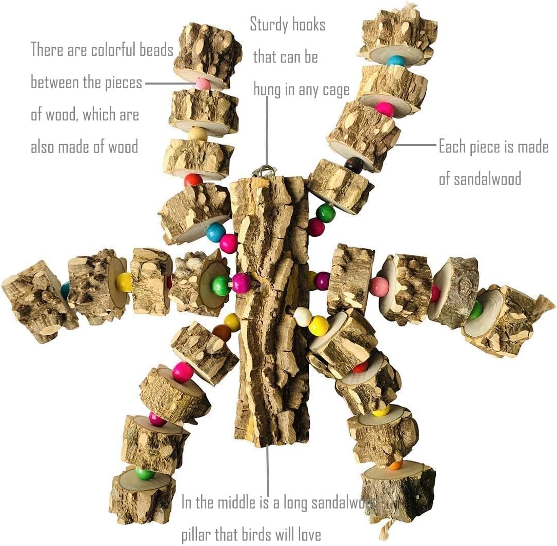 PINVNBY Macaw Toys, Extra Large Parrot Toys, Natural Wood Bird Chewing Toys for Large Birds Parrots African Grey Macaws Cockatoos Parkeets Eclectus Amazon Parrots