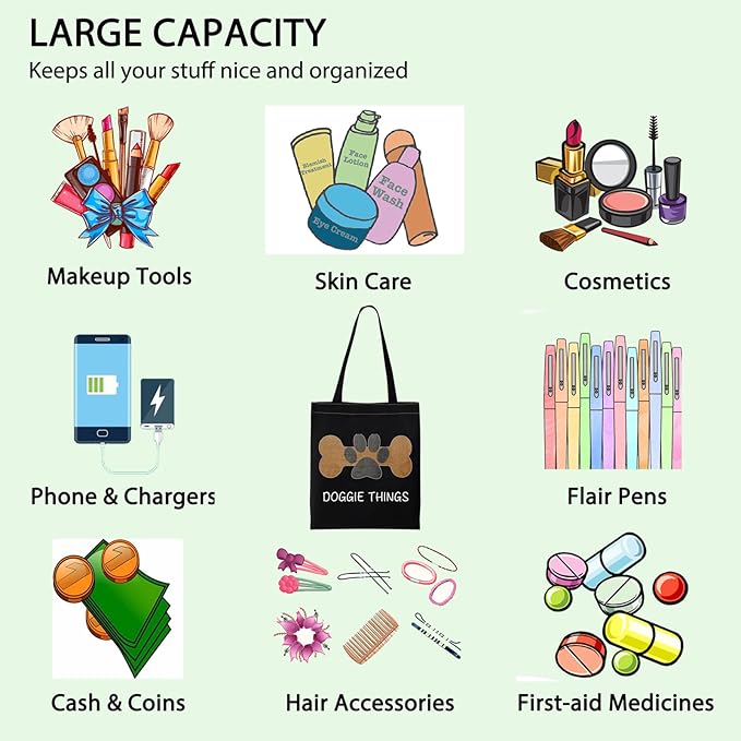 FOTAP Dog Owner Shopping Tote - Dog Park Bag and Doggie Gift