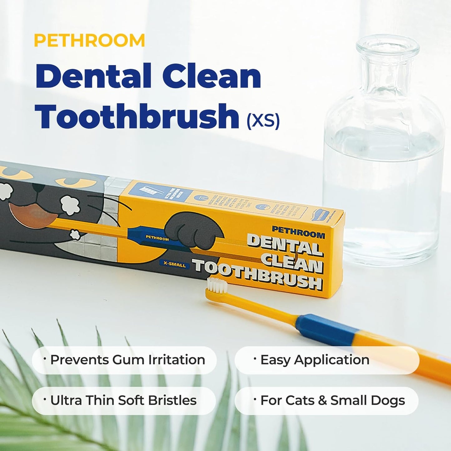 PETHROOM] Pet Toothbrush - Cats, Kitten, Small Dog Dental Care, Removing Teeth Tartar | Soft Bristle Cleaning Toothbrush Cat (Extra Small)