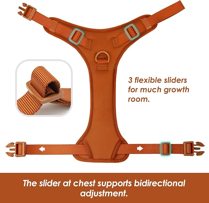 No Pull Dog Harness, Puppy Vest with Front Clip for Small Medium Large Sized Dog(Carmel Brown,S)