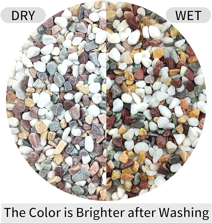 10 lbs Colorful Pebbles Pea Gravel for Landscaping, 3/8 Inch Decorative River Rocks for Plant Indoor Succulent Cactus Vase Garden and Plant Pots