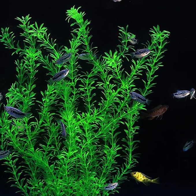 DSkoiph 2 pcs Aquarium Decor Plastic Plants Extra Large 21 Inches Artificial Fish Tank Plants Tall Fish Tank Decorations Artificial Green Water Plants (Green)