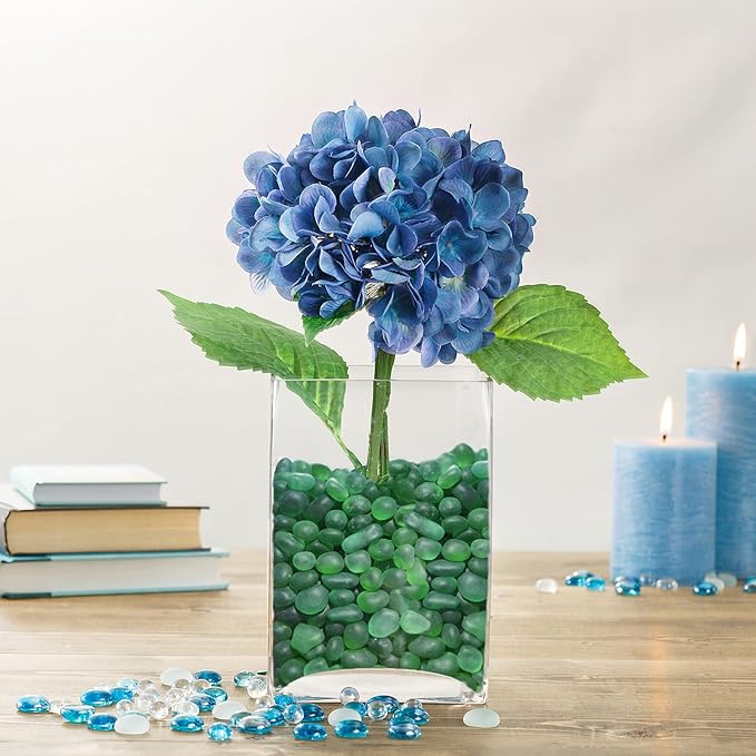 Sea Glass Stones - 2.9LB/46.4oz Green Frosted Glass Pebbles Gemstones - Perfect for Aquarium Rocks, Fish Tank Gravel, Vase Fillers, Seaglass DIY Crafts, and Home Decor