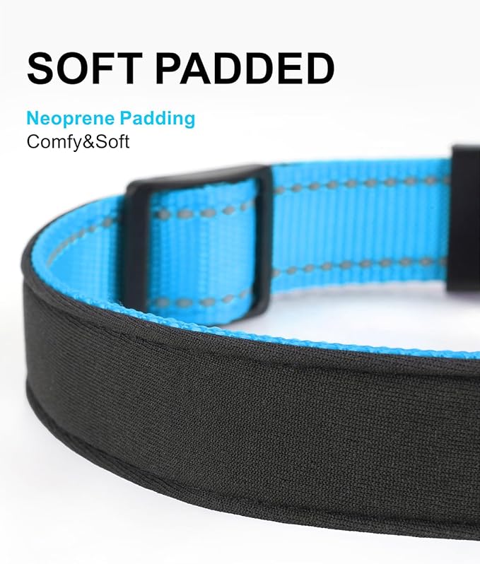 TagME Airtag Dog Collar,Waterproof Reflective Pet Collar with Airtag Holder,Soft Padded and Double D-Rings for Small Dogs,Light Blue