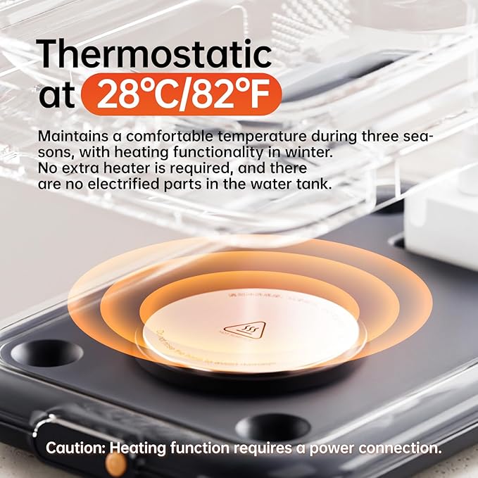 Thermostatic Automatic Pet Water Fountain, Cordless Pet Water Dispenser, Automatic Heating, 4.5L with Stainless Steel Tray for Cats Dogs Multiple Pets Indoor, S7 Plus Grey