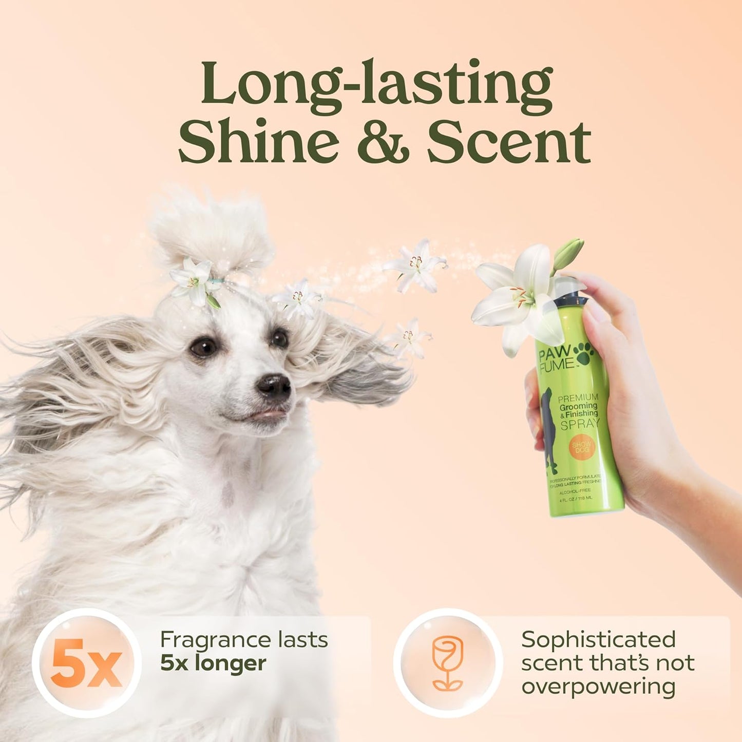PAWFUME Dog Perfume Spray Long Lasting Scent for Grooming, Show Dog, 1-Pack – Keep Your Pup Fresh All Day – Hypoallergenic, Alcohol-Free, Detangling & Moisturizing – Salon-Quality Dog Cologne Spray