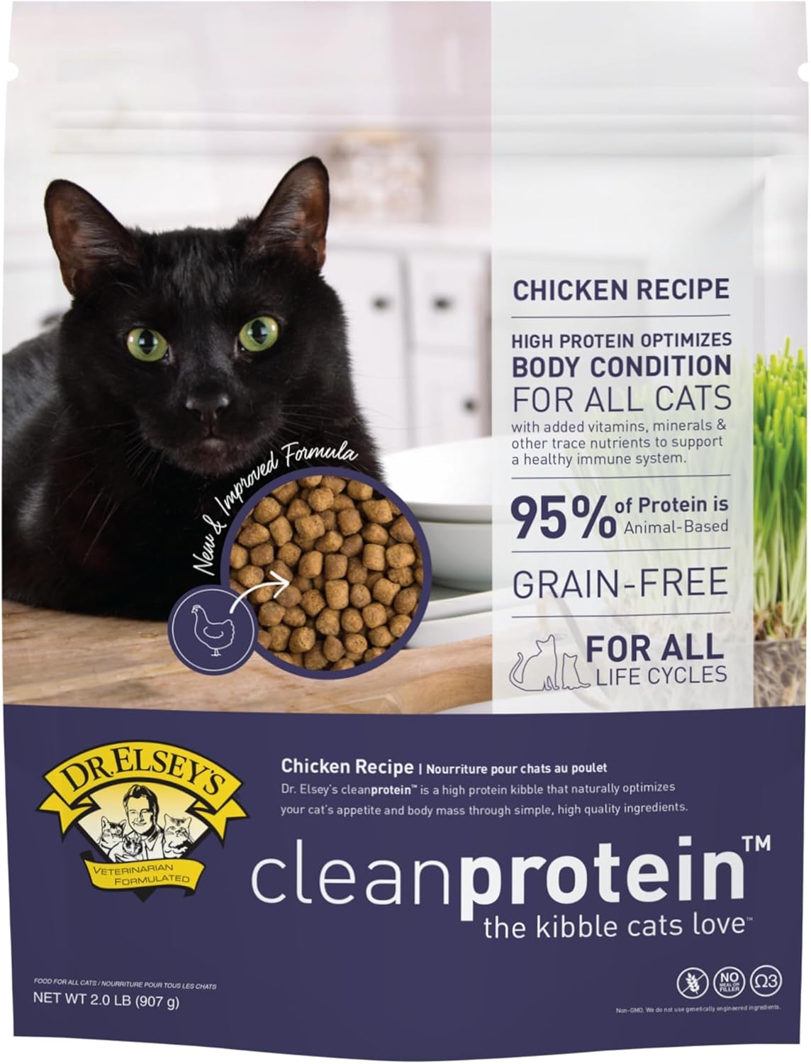 Dr. Elsey's cleanprotein Chicken Cat Kibble 2-lb. Bag