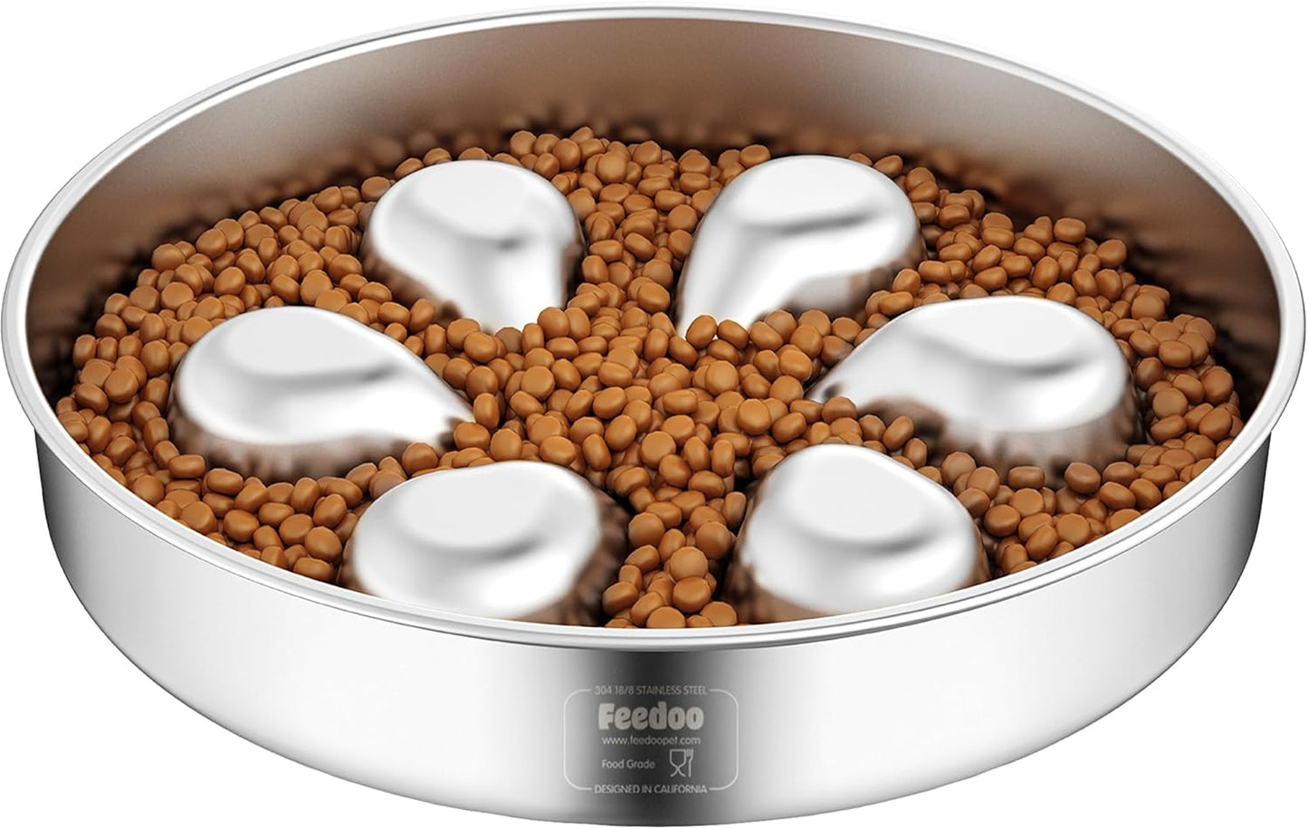 Slow Feeder Dog Bowls Large Breed 3Cups, Food Grade 304 Stainless Steel Dog Bowls with Non-Slip Base, Maze Pet Dish to Slow Down Eating, Metal Slow Feeder Dog Bowl