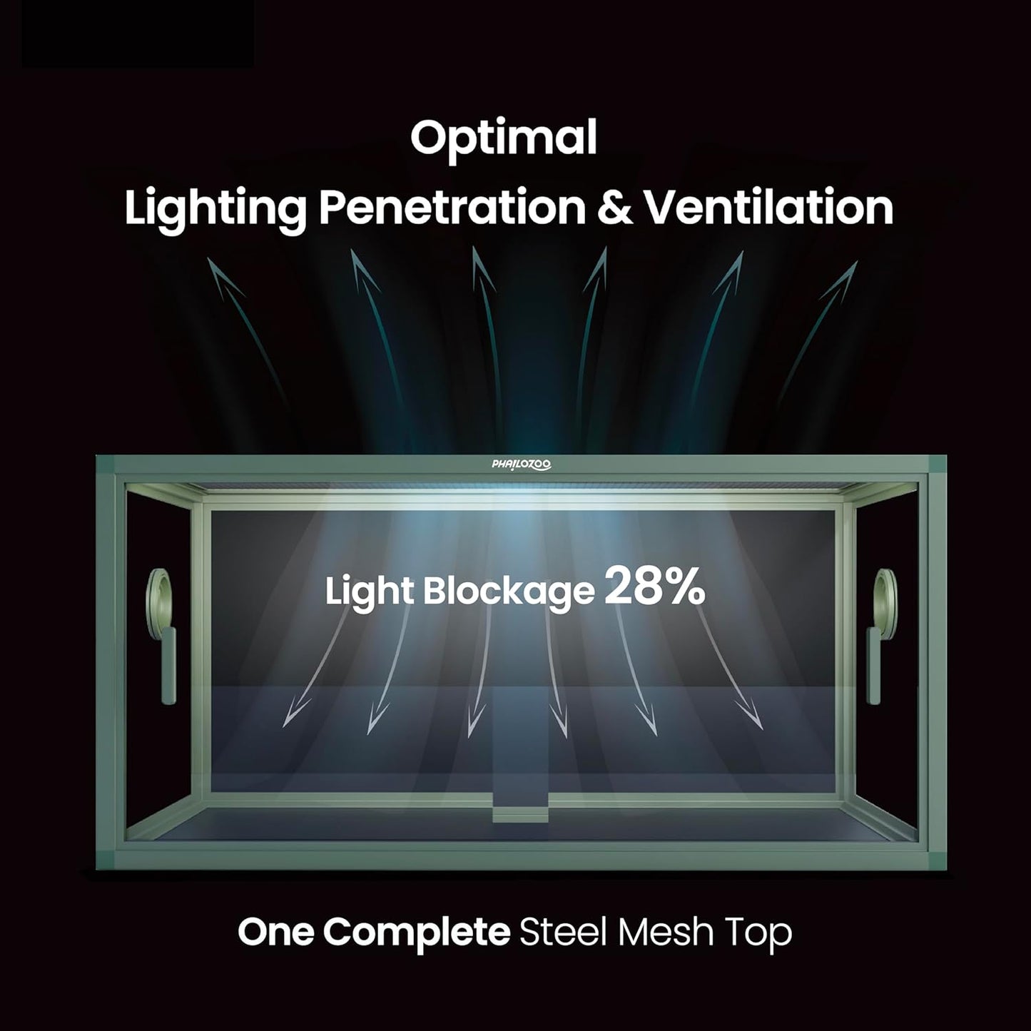 50 Gallon Bearded Dragon Tank, Reptile Enclosure for Easy Maintenance, Front Opening Reptile Tank with Top Screen Ventilation & Glass Sliding Door 36''x18''x18''