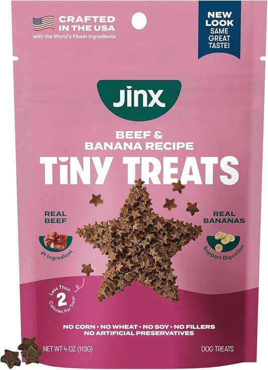 Jinx Beef Dog Training Treats - Healthy All-Natural Mini Bite-Sized Dog Treats for Training with Grass-Fed Beef - Pet Products for All Dogs (Puppies, Adults & Seniors) - 4oz