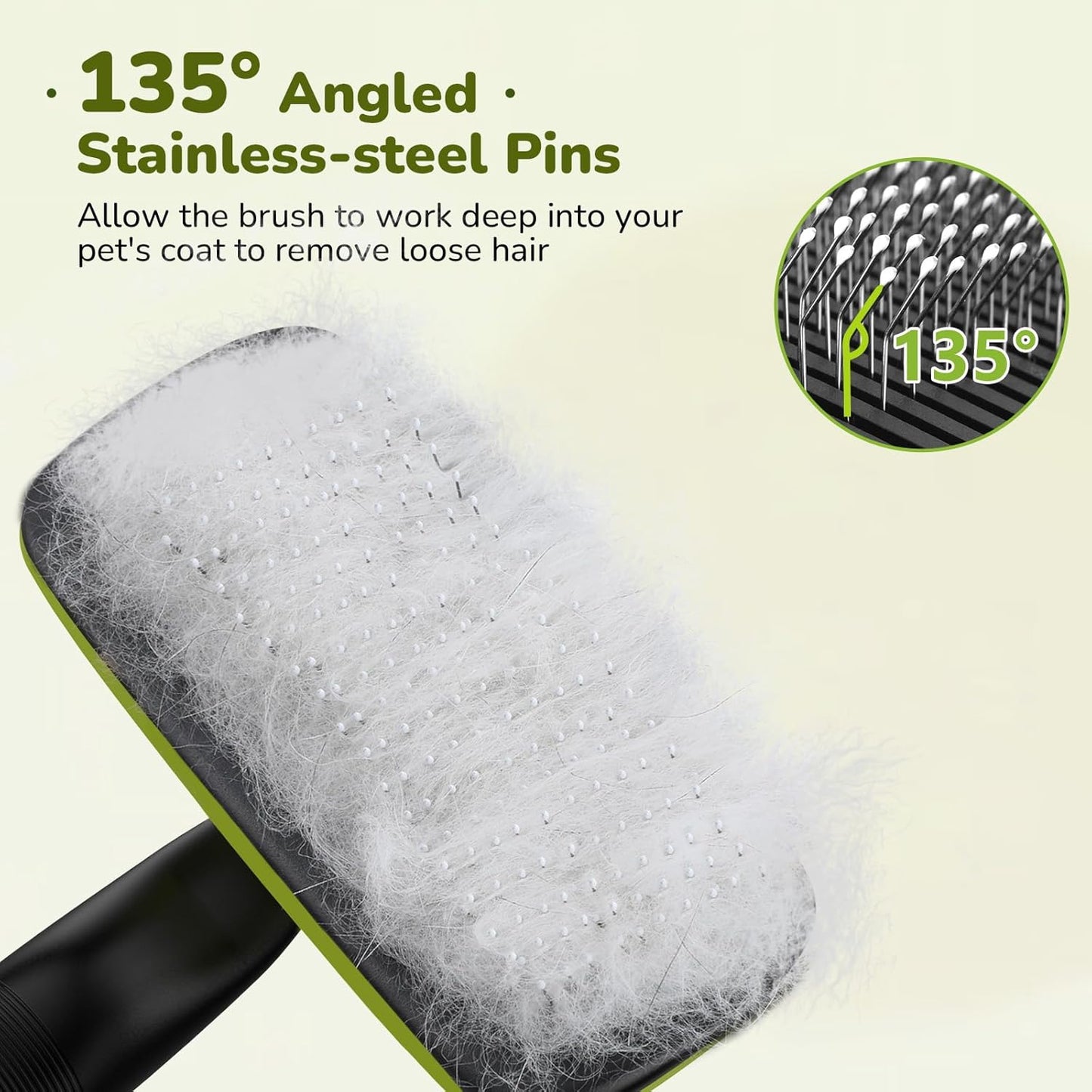 Pecute Self-Cleaning Slicker Brush for Dogs, Cats, Lightweight Dog Brush for Shedding Massaging Grooming, Cat Brush Gently Removes Loose Fur Undercoat for Dogs Cats Rabbits of All Hair Types