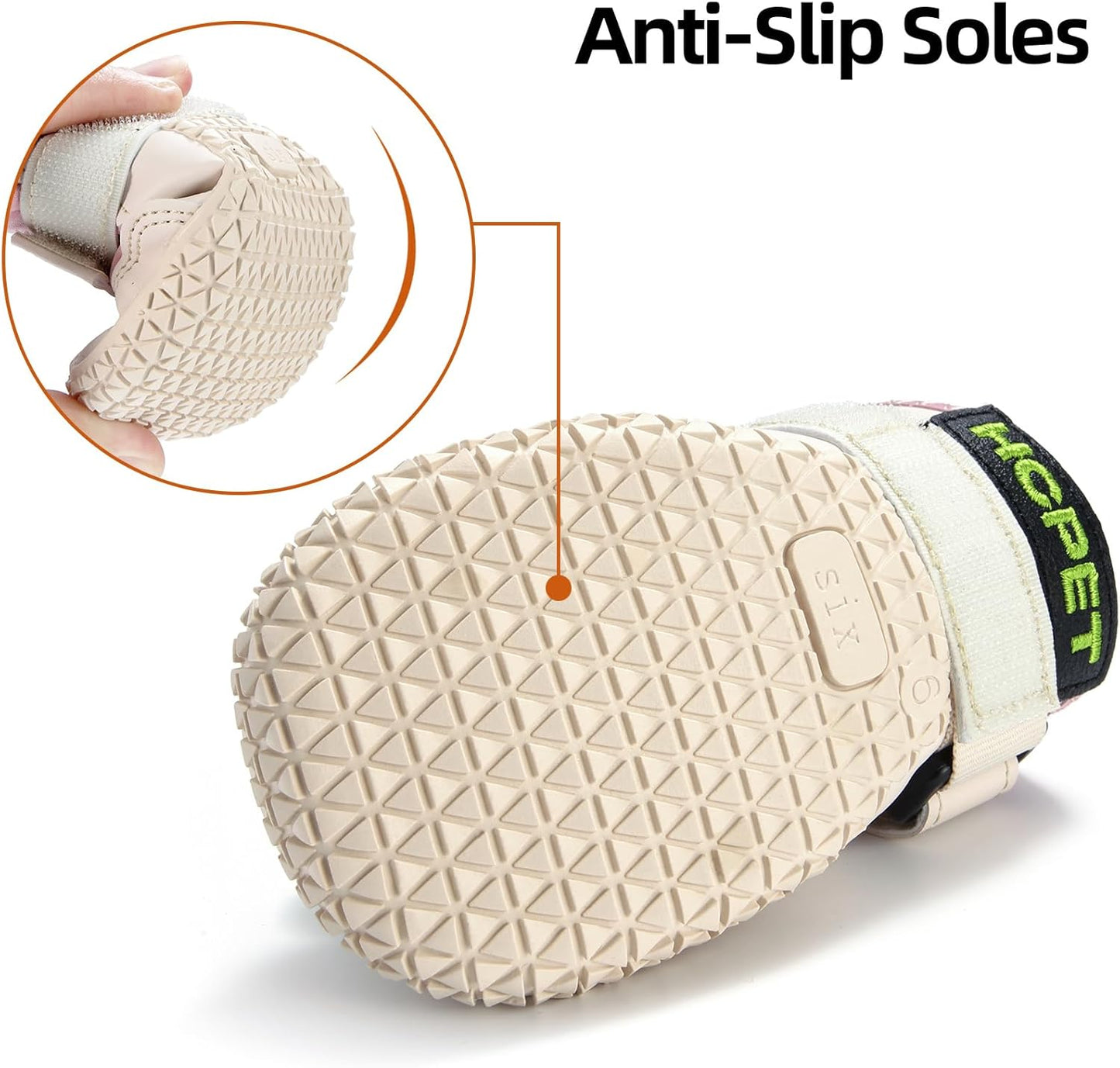 Hcpet Dog Boots for Large Dogs, Dog Shoes for Hot Pavement Winter Snow, Paw Protector Dog Booties Designed for Comfort and Breathability, Outdoor Booties for Small Medium Dogs for Hiking Pink Size 3