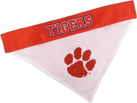 Pets First Collegiate Pet Accessories, Reversible Bandana, Clemson Tigers, Large/X-Large