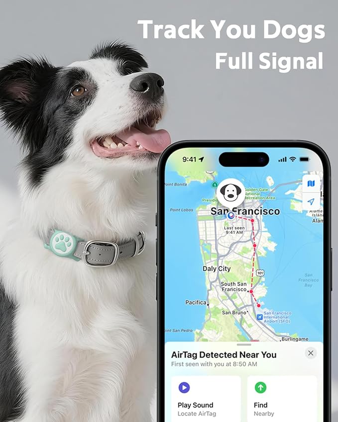 IP68 Waterpoof Dog Airtag Holder, Stretchy Silicone Full Body Covered Apple Air Tag Holder for Dog Cat Collar Fit All Width Collar (Green/Pink, 2 Pack)