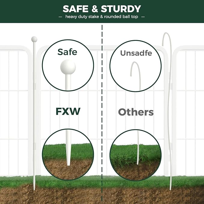 FXW Rollick Unleashed Dog Playpen for Indoor, Yard, RV Camping, 45 inch 8 Panels for Large Dogs, White│Patented