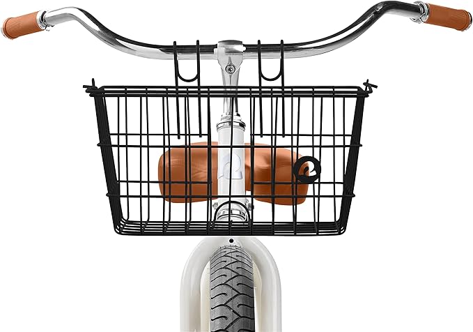 Retrospec Apollo-Lite Lift-Off Bike Basket - Detachable Steel Handlebar Basket with Carrying Handle for Commuting, Shopping & Beach Trips - 14.5in x 9.5in Weather-Resistant Biking Gear
