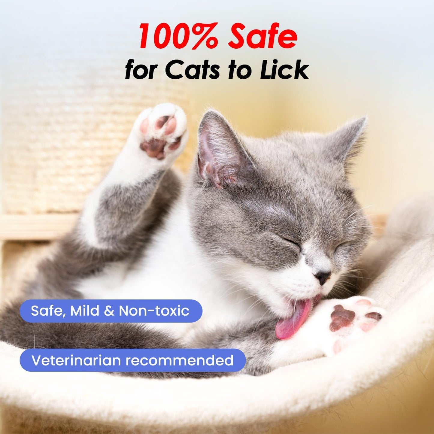 Cat Waterless Shampoo with Brush - No Rinse Formula for Quick Clean Between Baths, Hypoallergenic & Detangling, Reduce Itchy Skin Shedding, Vet-Recommended for Kittens/Senior Cats, Coconut Scent