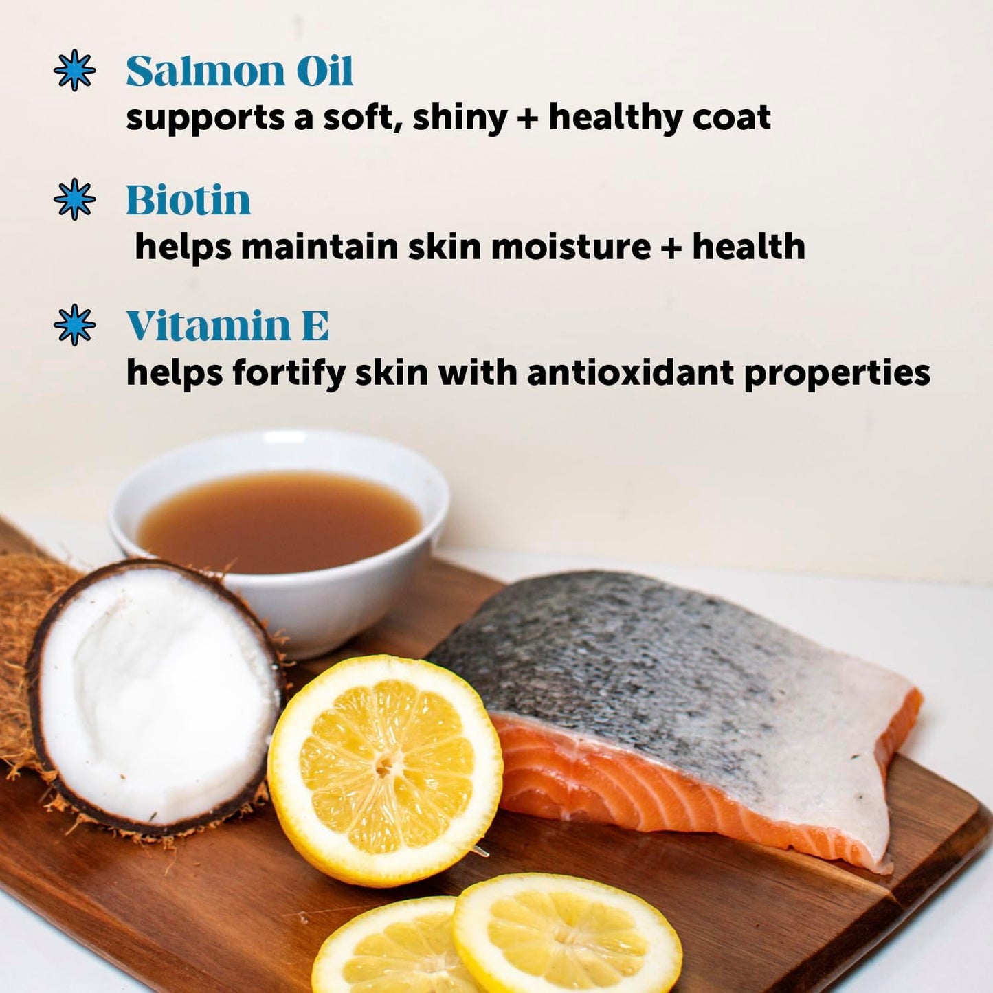 Dog Skin and Coat Supplement with Salmon Oil for Dogs - Allergy Itch Relief + Skin & Coat Health, Dog Food Topper Bone Broth with Salmon Oil, Collagen, Biotin + Vitamin E (12 oz)