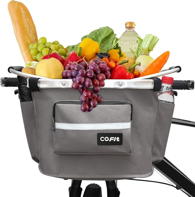 COFIT Detachable Bike Basket, Multi-Purpose Bicycle Handlebar Basket for Pet, Shopping, Commuter, Camping and Outdoor