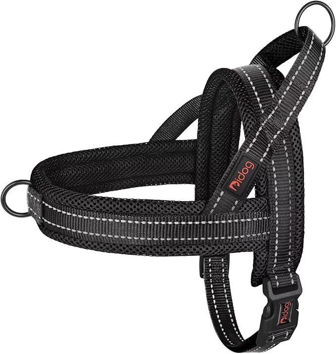 Didog No Pull Dog Harness with Soft Mesh Padded,Reflective & Quick Fit Light Weight Dog Strap Vest Harness,Easy for Walking Training (S:Chest 18-22", Mesh-Black)