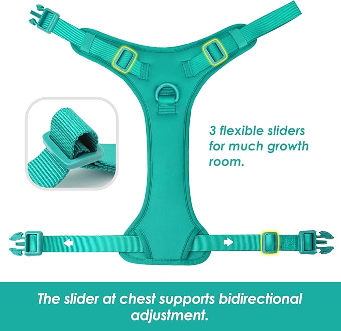 No Pull Dog Harness, Puppy Vest with Front Clip for Small Medium Large Sized Dog(MARRS Green,XL)