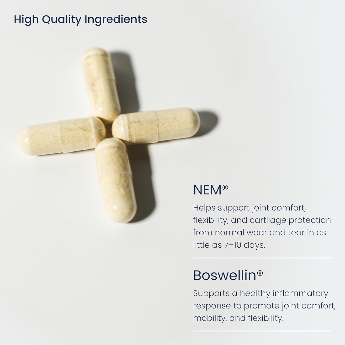 Joint Support Supplement with Natural Eggshell Membrane, Glucosamine Chondroitin, Collagen, Hyaluronic Acid, and Boswellia for Joint Health, Flexibility, and Mobility - 4-Week Supply