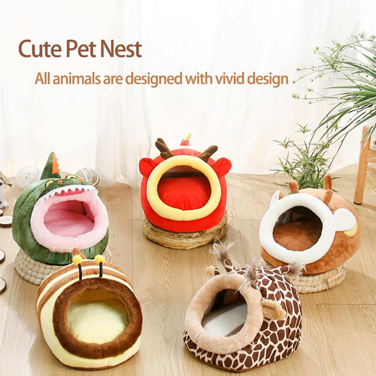Guinea Pig Bed House & Hideout for Rat Bearded Dragon Hedgehog Ferret to Sleep and Hide, Guinea Pig Cage Accessories Habitat Décor (Large, 1.Sika Deer)