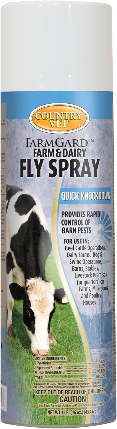 County Vet FarmGard Farm and Dairy Fly Spray -16 oz - (Case of 6) - 349316CVB - Provides Rapid Control of Barn Pests