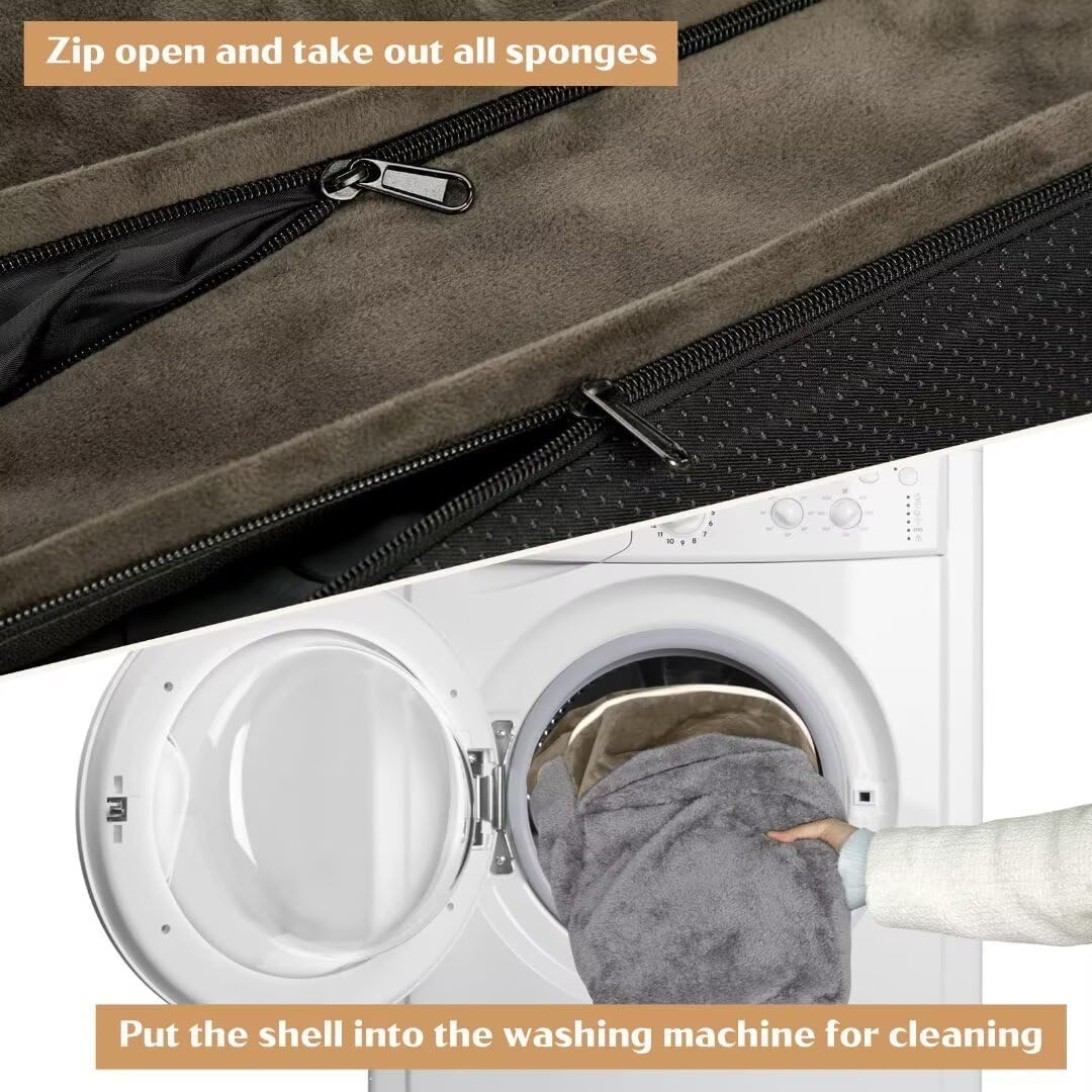 Comfort Expression Waterproof Orthopedic Foam Dog Beds for Large Dogs, Dog Beds Sofa Comfy Pet Bed with Washable Removable Cover & Non-Slip Bottom(Large,Dark Green)