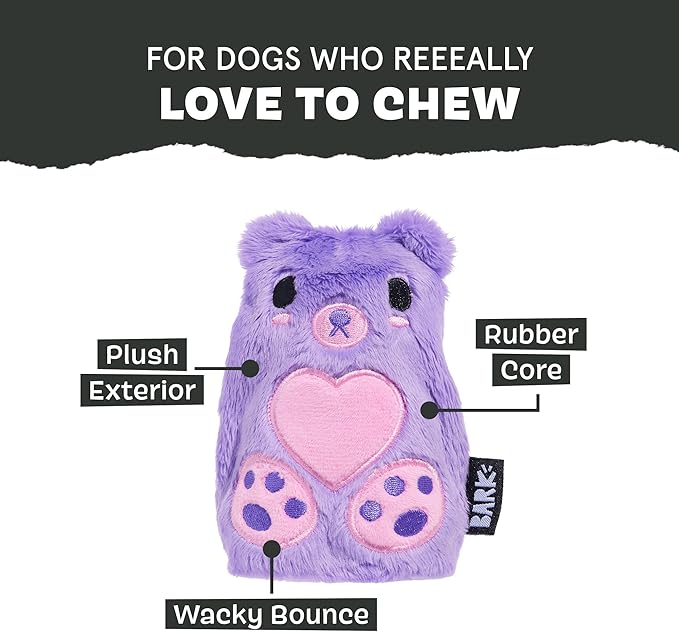 Barkbox Bear Hugger Dog Toy for Aggressive Chewers | 2-in-1 Plush & Rubber Treat-Dispensing Toy for Small Dogs | Puppy Teething Toys & Dog Toys to Keep Them Busy