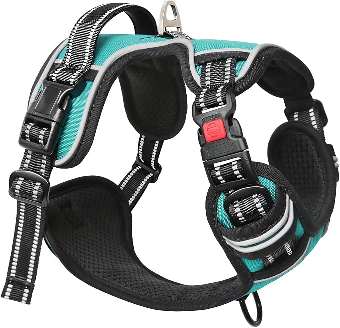 Timos Dog Harness,NO Need Go Over Dogs Head 3 Snap Buckles Pet Harness with 2 Leash Clips,Adjustable Soft Padded No-Pull,Reflective No-ChokeOxford Vest for Small Medium Large Dogs,X-Large (Pack of 1)