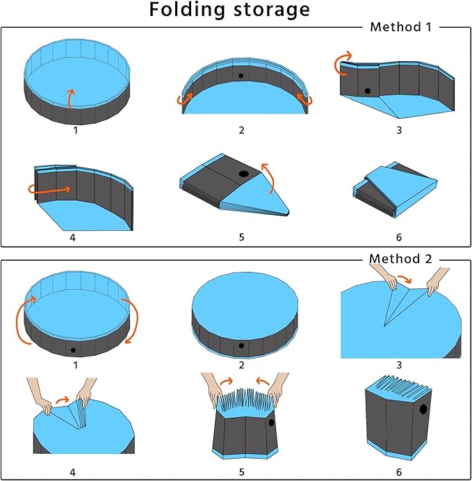 Yaheetech Black Folable Hard Plastic Large Dog Pet Bath Swimming Pool Bathing Tub for Dogs Cats Pets, Pet Repair Patches Included, XXL