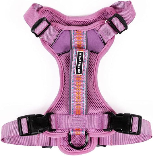 Wilderdog Lightweight Dog Harness with Reflective Straps - Large - Lilac