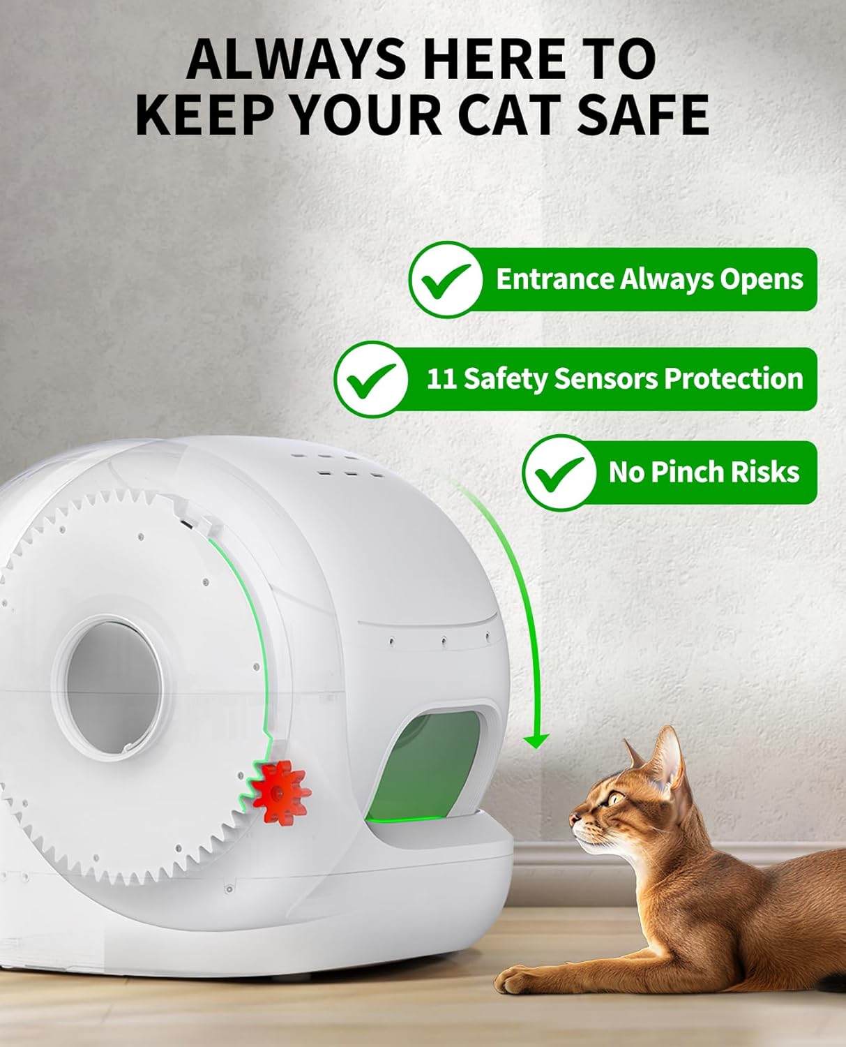 PETKIT PuraMax 2 Automatic Self Cleaning Litter Box, Anti-Leakage Multi-Cat Compatible Smart Cats Litter Box, Safety Sensors App Control Include Triple Odor Removal Litter Mat Trash Bags