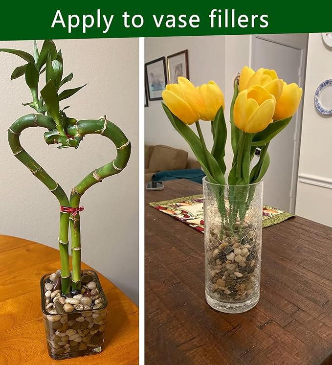 River Rock Stones, Natural Decorative Polished Mixed Pebbles Gravel,Outdoor Decorative Stones for Plant Aquariums, Landscaping, Vase Fillers (10 LB, Mixed Colors)