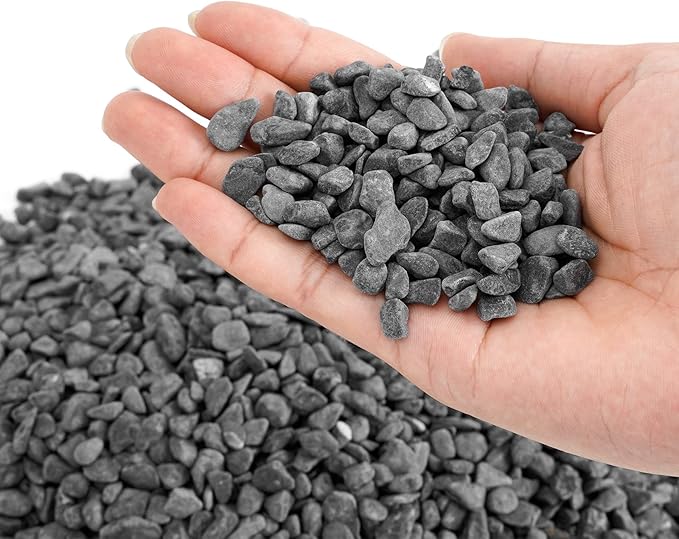 Mr. Fireglass Natural Decorative Gray Bean Pebbles 1/5" Crushed Gravel Stone for Decorating Garden, Succulent Plants and Walkway (10-lb Bag)