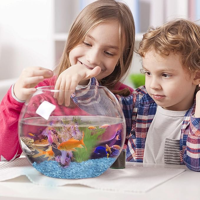 Keedolla 3 Lb Aquarium Glass Pebbles Stones, Sea Blue Glass Pebbles Marble Aquarium Fish Tank Rocks Gravel for Turtle Tank, Vase Fillers, Christmas Decoration - Light Blue