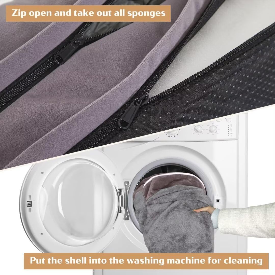 Comfort Expression Waterproof XL Dog Bed Orthopedic Foam Dogs Beds, Extra Large Dogs Bed with Bolster, Washable Dog Sofa Pet Beds with Removable Cover & Non-Slip Bottom(X-Large,Purple)