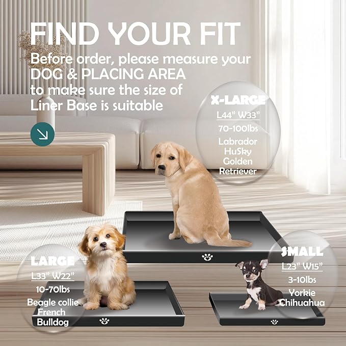 MEEXPAWS Dog Grass Pad with Foldable Dog Litter Box, Small Pee Pad Holder Foldable Liner Base High Side with Odor Free Artificial Grass for Puppy Potty Training Balcony, 2 PCS Reusable Pee Pads