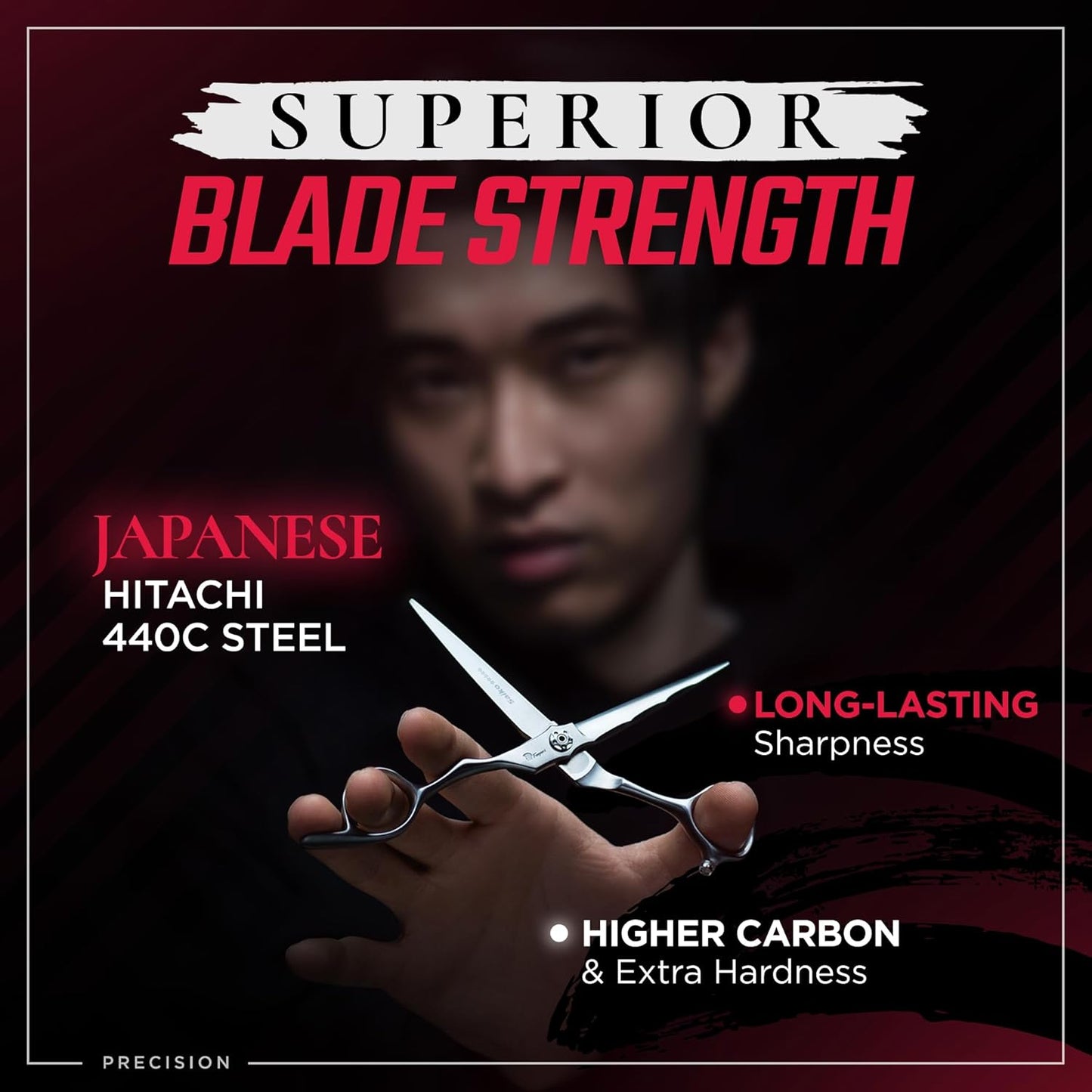 Fagaci Professional Hair Cutting Scissors 4.5” Japanese Steel for Ultra-Precise Cuts, Razor Sharp Blades Hair Scissors for Women & Men, Extreme Durability Hair Shears, Hair Cutting Barber Scissors