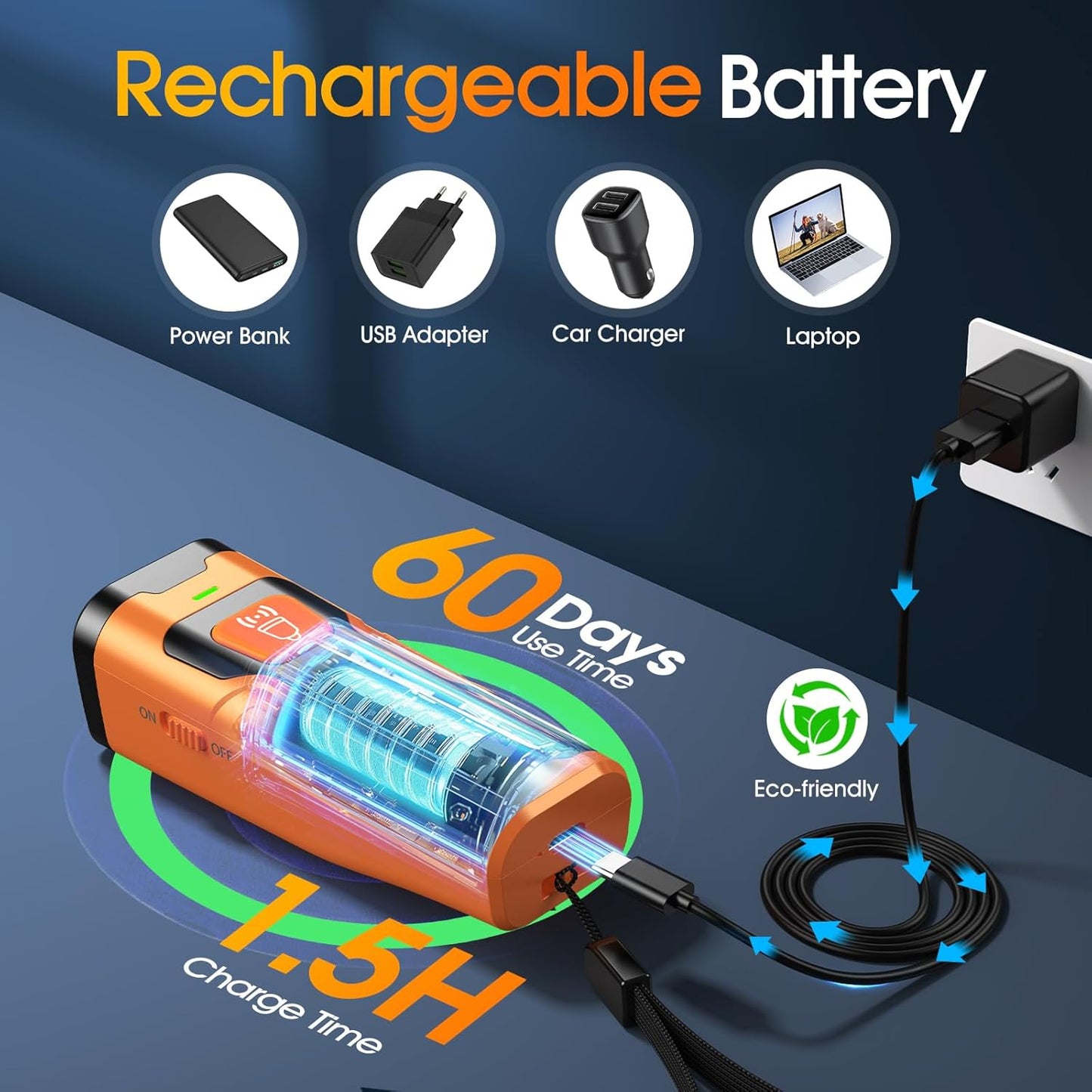 Dog Bark Deterrent Devices, Ultrasonic Anti Barking Device for Dogs, Stopping Own or Neighbor's Dog Barking,Portable Dog Training Device, Safe & Effective for Indoor & Outdoor Use, Orange