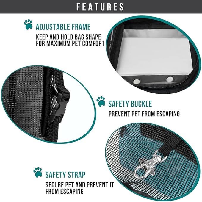 PetAmi Dog Purse Carrier for Small Dogs, Airline Approved Soft Sided Pet Carrier with Pockets, Ventilated Dog Carrying Bag for Puppy Cat, Dog Travel Supplies Bag, Sherpa Bed, Max 12 lbs, Teal Blue