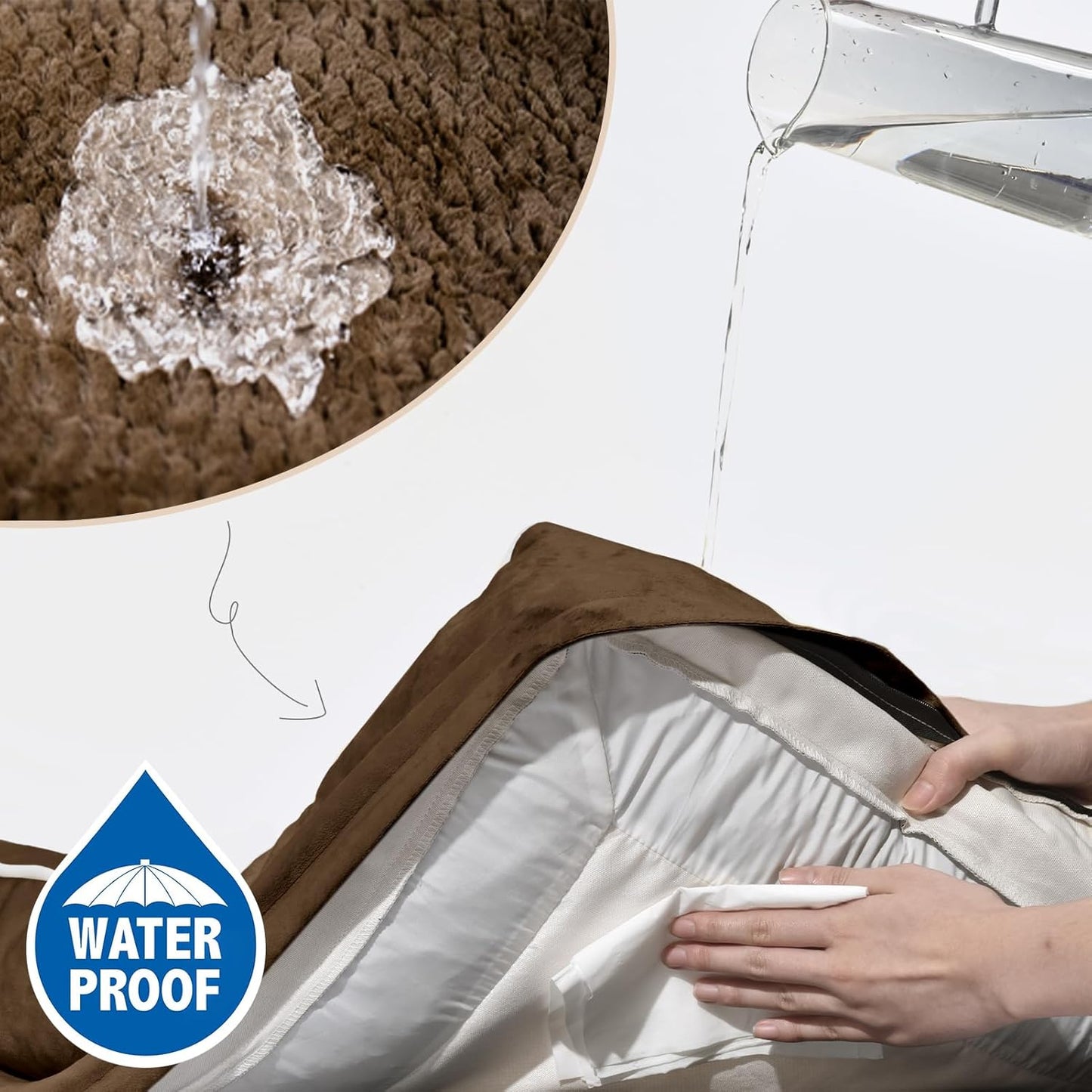 Comfort Expression XXL Orthopedic Dog Beds Waterproof, Orthopedic Foam Dogs Beds for Extra Large Dogs, Washable Dog Sofa Bed with Removable Cover & Non-Slip Bottom(XX-Large,Chocolate Brown)