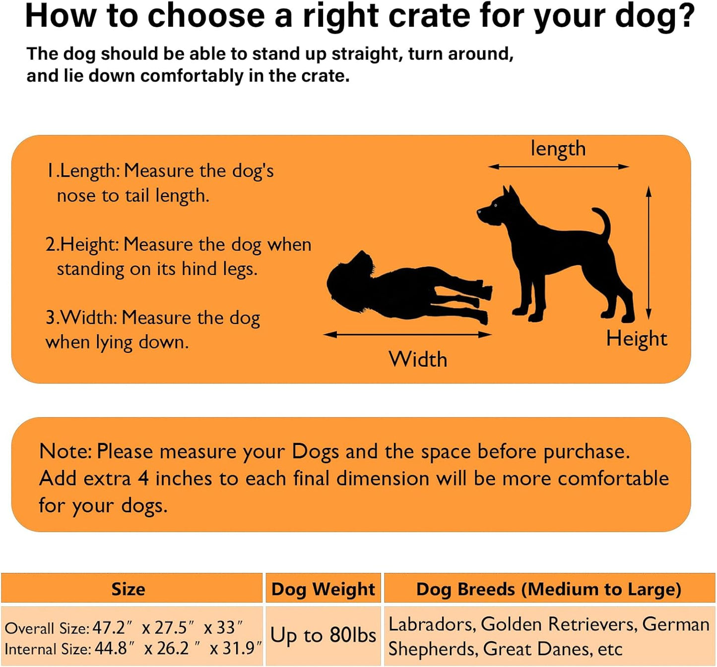 COZPAW Dog Crate Furniture, 48 Inch Dog Crates for Medium/Large Dogs, Farmhouse Wood Dog Kennel Indoor Heavy Duty Dog Cage with Caster Wheels (Gray)