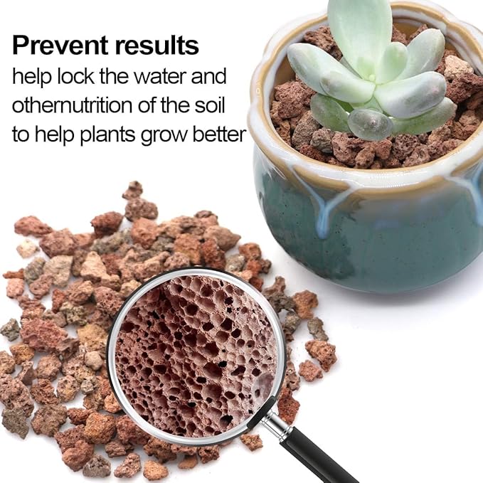 TOYPOPOR 6lb Red Lava Rocks Soil for Plants, Bonsai Cacti Succulents Horticultural Stones, Natural Decorative Volcanic Drainage Gravel for Vase Fillers, Terrarium, Top Dressing, Landscaping, Gardening