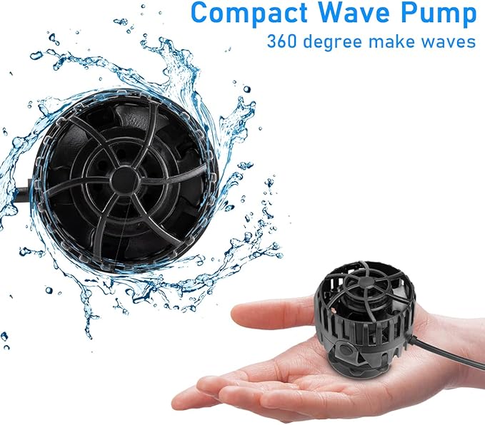 hygger Quiet Magnetic Aquarium Wave Maker, 2600GPH DC 24V Powerhead with Digital Led Display Controller, Submersible Water Inverter Circulation Pump for Fish Tank 26-55 Gallon